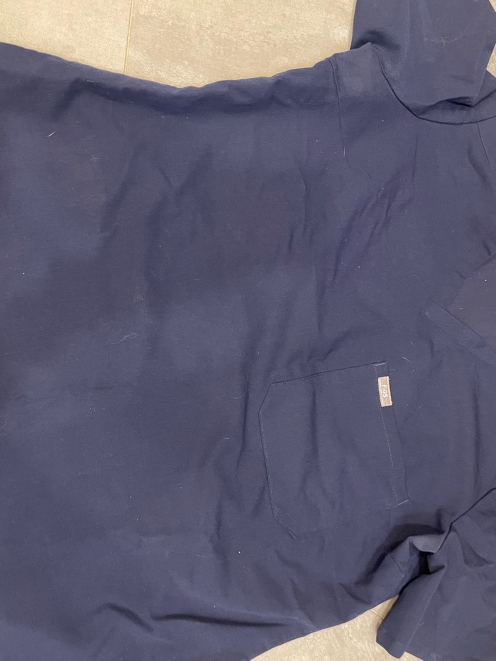 Figs Navy Scrub Top